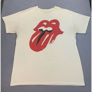Rolling Stones No Filter Tour 2019 T-Shirt Size Large White With Red Lips